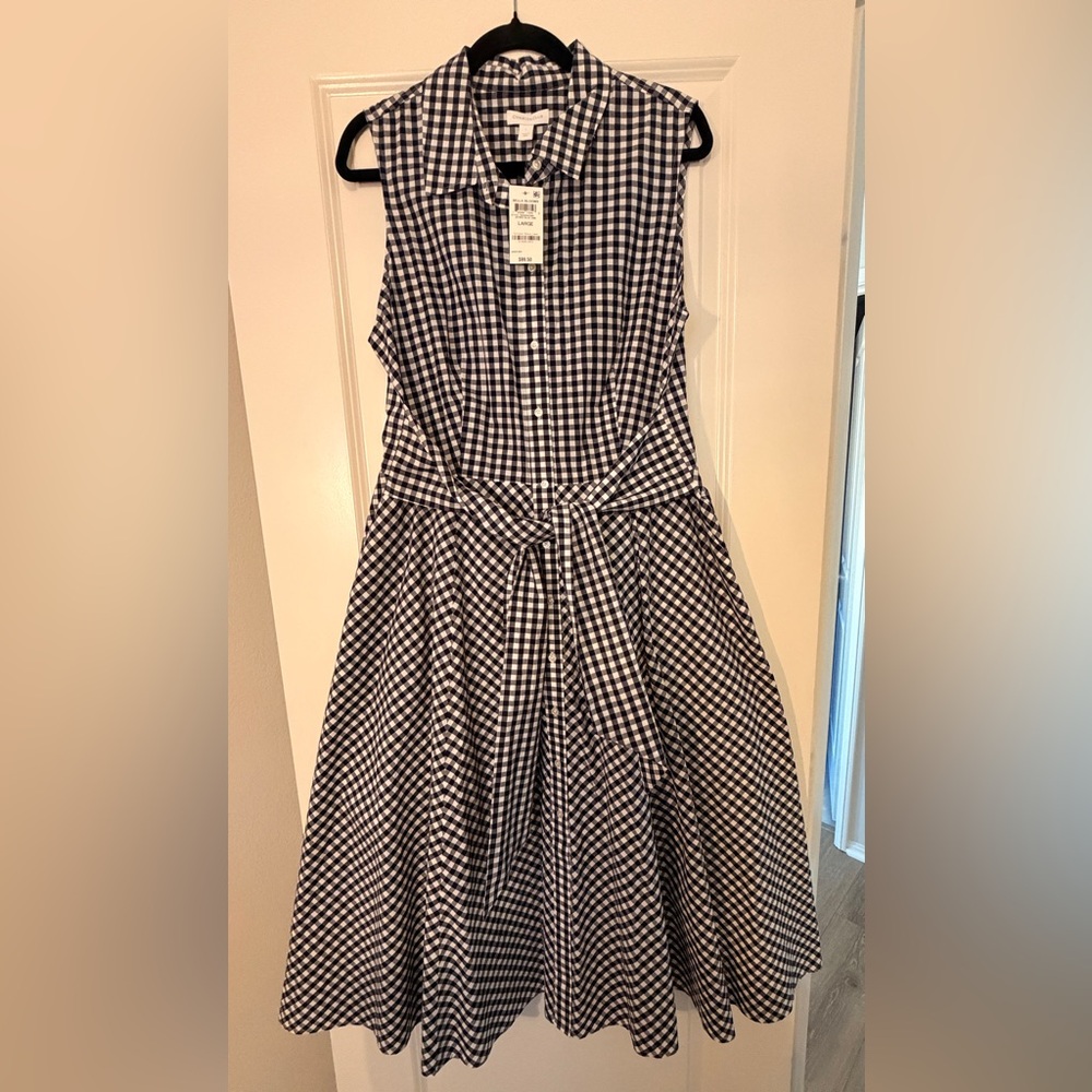 Charter Club women Gingham Dress - black and White